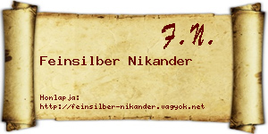 Feinsilber Nikander névjegykártya